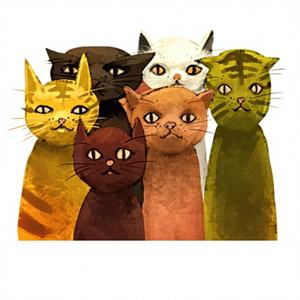 Póster Impreso en Lienzo de Gatos Abstractos, Arte Moderno Decorativo, Panel de Arte Animalista para Pared, Enmarcado Transparente, para Colgar - Product Image 1