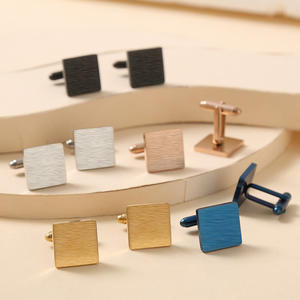 Boutons de manchette simples de haute qualité, forme carrée, bijoux pour homme, boutons de manchette élégants pour hommes - Product Image 6
