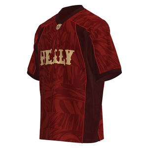 HEALY Maillot de sport rétro bordeaux à motif sombre, tendance et luxueux, à manches courtes, confortable, personnalisé, pour homme, style baseball - Product Image 2
