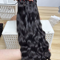 Cheveux naturels cambodgiens, vague naturelle, 100% cheveux vierges, super double trame, mèches de cheveux en couleur 1B, produits capillaires de haute qualité
