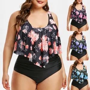 2021 Flawless Bikini Trimmer Hoge Taille 2 Stuk Oversize Big Plus Size Badpak Badmode Bikini Badpakken Voor Dikke Vrouwen