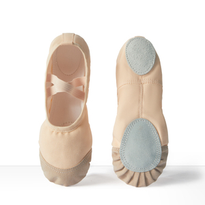 Chaussons de ballet en toile sans lacets pour filles BW68 avec embouts en <span class=keywords><strong>cuir</strong></span>, semelles fendues, chaussures de <span class=keywords><strong>danse</strong></span> pour l'entraînement de gymnastique - Product Image 1