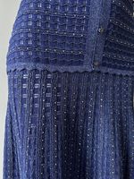 GX1649 Robe longue élégante en maille à manches courtes pour femme, col rond, boutonnée, de qualité supérieure, par un fournisseur de vêtements tendance