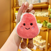 Porte-clés en feutre de laine mignon en forme de fruits et légumes, mini jouets en peluche 3D, fraises, avocats, citrouilles, raisins, citrons, breloques de légumes, porte-clés