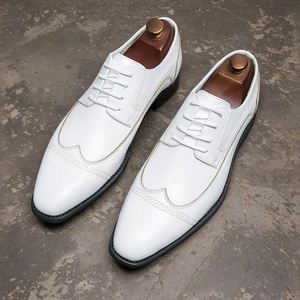Zapatos Oxford con Cordones, Zapatos Formales para Boda, Diseño Clásico, Zapatos de Vestir de Cuero Blanco Duraderos y de Venta Caliente - Product Image 3