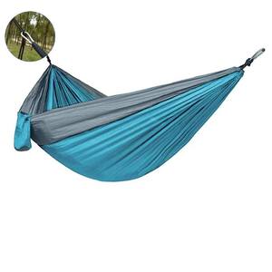 Solid Color Double Person Outdoor Furniture Parachute <b>Hammock</b> With Black Carabiner & Straps for Camping Survival Travel - Product Image 2