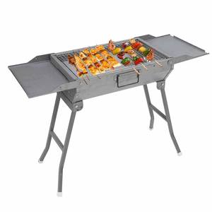 Parrilla de Barbacoa Plegable Portátil de Aleación de Aluminio para Uso en Interiores y Exteriores, Tamaño Grande y Mediano con Mesas Laterales para Acampar y Hacer Picnic - Product Image 1