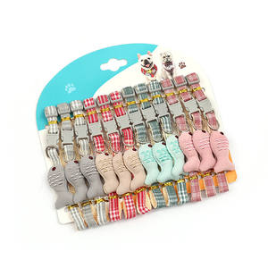 Juego de 12 piezas de Collar de gato con campanas y pajarita, Collar de gatito de liberación rápida ajustable, Collar de gato a cuadros lindo de varios colores - Product Image 6