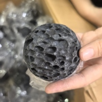 Boule de pierre de lave volcanique naturelle noire et rouge de taille personnalisée, poreuse, diffuseur d'huiles essentielles, aromathérapie, maison, musique, fleur, amour
