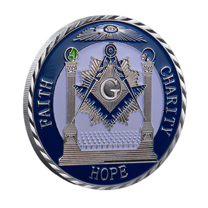 Moneta Commemorativa Massonica per Iniziazione e Avanzamento, Artigianato in Metallo Creativo, Moneta Souvenir a Tema Tre <span class=keywords><strong>Virtù</strong></span> - Product Image 6