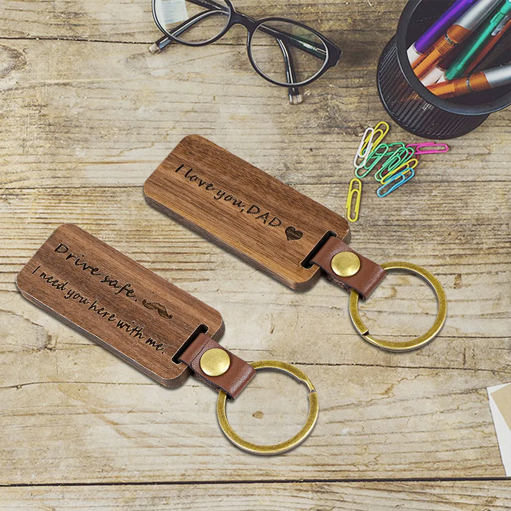 I Love You Forever Key Chain And Blank Key Chains Can DIY Laser Wood Keychain For father's Day Gift