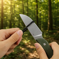 Couteau à lame fixe d'extérieur, couteau droit de survie, de chasse et de pêche, couteau utilitaire en acier D2 avec étui GT0177