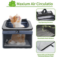 Panier de vélo respirant pour chien avec laisse de sécurité, panier de vélo pliable pour petits chiens et chats, pour les voyages en vélo