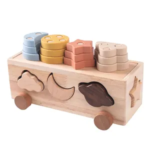 Color matching animals puzzle other baby toys educational wooden for kids with storage box