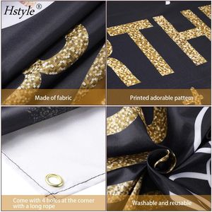 Buon compleanno sfondo Banner segno Poster compleanno anniversario festa per uomo <span class=keywords><strong>donna</strong></span> Extra Large nero e oro ecologico - Product Image 4