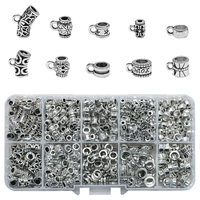 Zhubi 10 grilles connecteurs en alliage de Zinc 385 pièces pendentif entretoises tibétain argent métal breloques pour la fabrication de bijoux bracelets à bricoler soi-même