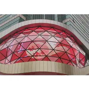 סין מותאם אישית דבק שקוף LED מסך תצוגת המעגל עבור מלון קניון חיצוני 3D וידאו אפקט LED שקוף זכוכית תצוגה