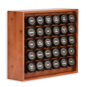 Étagère à épices multi-grilles en bois massif Étagère de stockage d'assaisonnement de cuisine transfrontalière en bambou Présentoir d'huiles essentielles d'aromathérapie - Product Image 5