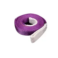 Düz gözlü Polyester yumuşak dokuma Sling bez kemer konteyner kaldırma Sling