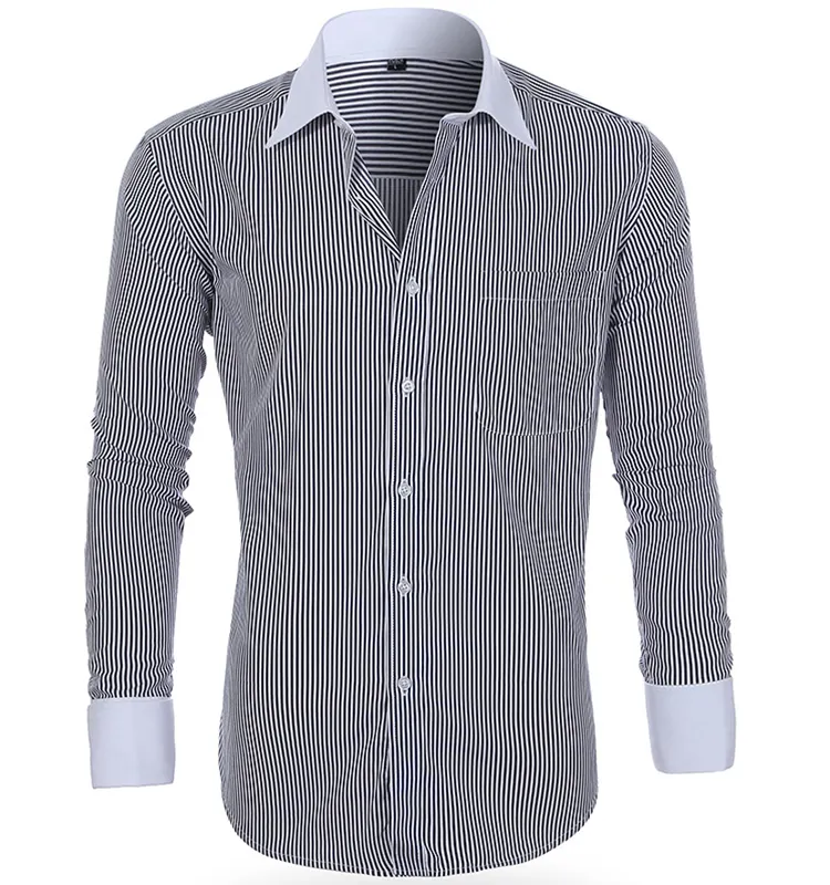 OEM customization solid Shirt For Men stripes Dress casual business Shirt Long Sleeve custom shirts