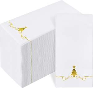 Serviettes de Noël élégantes <span class=keywords><strong>pré</strong></span>-pliées en forme de flocon de neige Serviettes imprimées décoratives jetables pour les fêtes à la maison et les dîners - Product Image 3