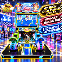 Machine d'arcade de course de motos pour deux joueurs avec écran de 47 pouces et simulateur de mouvement pour centres de divertissement familial et aires de jeux intérieures