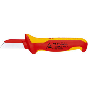Couteau d'électricien KNIPEX 98 54, manche isolé, matériau multi-composants, testé VDE, 190 mm - Product Image 1