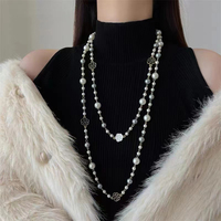 Bling bijoux or rempli chapelet perles collier moderne vierge marie croix diamant perle chrétien religieux Style chaînes en or