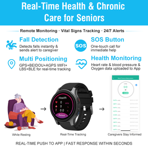 L18 3D Mùa thu phát hiện đồng hồ thông minh cho người già GPS Wifi lbs BT vị trí SOS cuộc gọi khẩn cấp GPS <span class=keywords><strong>Android</strong></span> tương thích silica gel - Product Image 2