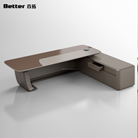 Bureau de direction en L de luxe, design moderne haut de gamme, pour PDG et cadres, fabriqué en usine