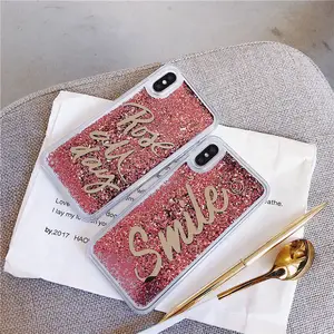 Luxury Bling Glitter Liquid Smile Case for iphone x xr xs Max 6 6S 7 8 Plus for iPhone x 11 Pro Max Smile Liquid Case