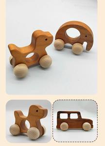 Coches <span class=keywords><strong>de</strong></span> Juguete Educativos para Bebés <span class=keywords><strong>de</strong></span> Madera Maciza Tabby, Color Madera Original, Coches Montessori para Niños - Product Image 5