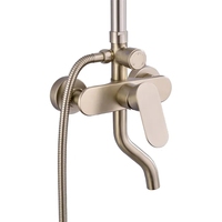 Or dans le mur douche cuivre baignoire pluie robinets mélangeur salle de bain salle de bain douche cachée ensemble