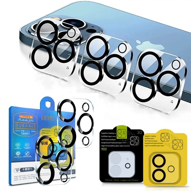 For iPhone Camera Lens Protector Clear 3D Metal Ring Camera Lens Film for iPhone 11 12 13 14 15 Pro Max Camera Lens Protector