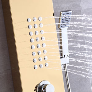 SANIPRO-Juego <span class=keywords><strong>de</strong></span> <span class=keywords><strong>ducha</strong></span> <span class=keywords><strong>de</strong></span> baño <span class=keywords><strong>de</strong></span> níquel cepillado dorado, torre <span class=keywords><strong>de</strong></span> <span class=keywords><strong>columna</strong></span> <span class=keywords><strong>de</strong></span> acero inoxidable 304, cascada, Spa, chorros, Panel <span class=keywords><strong>de</strong></span> <span class=keywords><strong>ducha</strong></span> inteligente - Product Image 4