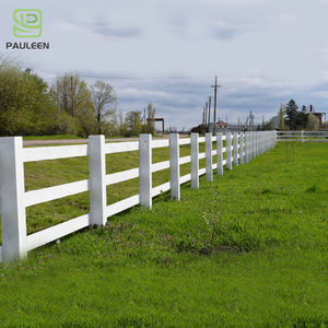 Vente flash : clôture de ferme pour chevaux en PVC blanc à 3 rails, poteaux et rails - Product Image 1