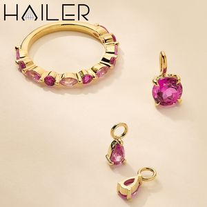 10K 14K 18K Massivgold-Ring Bandringe Feiner Schmuck für Damen Hochzeit Versprechen Labor-Rubin Edelstein Eheringe für Frauen - Product Image 2