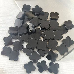 Piedras preciosas <span class=keywords><strong>de</strong></span> ónix negro natural <span class=keywords><strong>de</strong></span> 6MM a 16MM, gemas sueltas <span class=keywords><strong>de</strong></span> ágata <span class=keywords><strong>de</strong></span> trébol <span class=keywords><strong>de</strong></span> cuatro hojas - Product Image 6