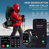 Jam Tangan Pintar Pria Pelacak Kebugaran Android/iPhone Tekanan Darah/Denyut Jantung/Tidur 100 Mode Olahraga IP68 1.96" HD 420mAh 2