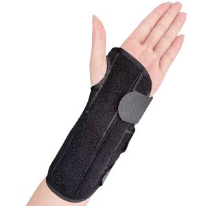 Attelle de fixation du poignet en aluminium noir, respirante et réglable, pour soulager la douleur au poignet, les entorses et le syndrome du canal carpien - Product Image 5