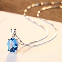 Collar de topacio de plata de ley 925 chapado en oro de 18k, joyería Simple y elegante para mujer