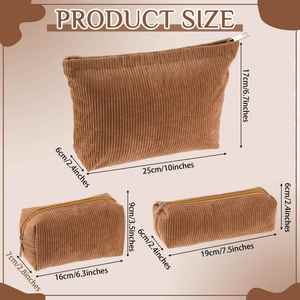 Large Capacity Corduroy <b>Pouch</b> Zipper Travel Toiletry Purse <b>Make</b> <b>up</b> Organizer Case Accessories - Product Image 2
