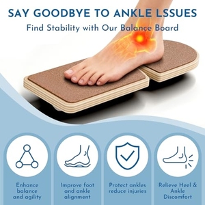 Planche d'équilibre réglable en bois pour cheville, renforceur de <span class=keywords><strong>pied</strong></span>, entraîneur de jambe unique, planche de stabilité de la cheville, récupération des entorses, soulagement plantaire - Product Image 3