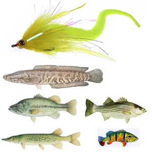 Wholesale Mangum's Dragon Tails Streamer Saltwater Baitfish Flies Bass Pike Muskie Fishing Fly Lures Customized Streamers