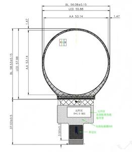 หน้าจอ IPS TFT ทรงกลมขนาด 2.1 นิ้ว ความละเอียด 540*540 พร้อม TP รองรับอินเทอร์เฟซ MIPI/QSPI  ไดรเวอร์ไอซี 15361 ความสว่าง 450nit สำหรับสมาร์ทวอทช์และแอปพลิเคชันภายในบ้าน - Product Image 5