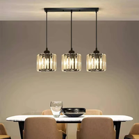 Magnifique lustre en cristal pour salle à manger et bar, couleur or, magnifique lampe suspendue E27 pour salon de thé