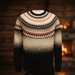 Men's Geometric Pattern Knitted <b>Pullover</b> <b>Sweater</b> Full Sleeve Winter - Product Image 3