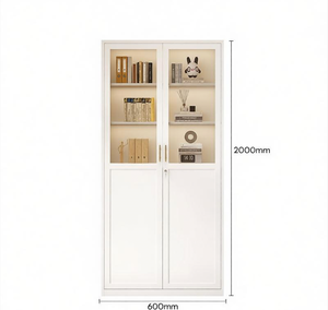 Moderno Archivador de Acero Blanco para Sala de Estar con Puertas de Vidrio, Alta Capacidad, 2 Puertas, Estantería, para Escuela y Hogar - Product Image 5