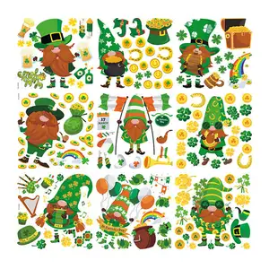 Custom St. Saint Patrick'S Day Festival decorazioni per feste personaggi dei cartoni animati adesivi per finestre per giocattoli per la casa di St Patrick
