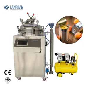 Automatic Laboratory Vertical Sterilizer Steam & Water Bath for Fish Canned Food Milk Sterilization Retort Autoclave Machine